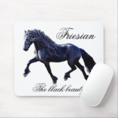 Tapis De Souris Cheval friésien, étalon, beauté noireMousepad (Avec souris)