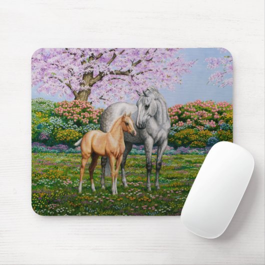 Tapis De Souris Cheval Gris Dappel Mare Palomino Foie (Avec souris)