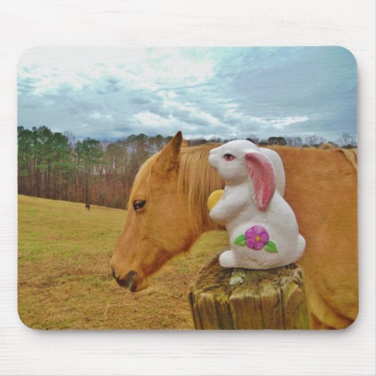 Tapis De Souris Cheval Jaune, Lapin De Printemps (Devant)