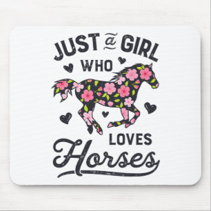 Tapis De Souris Cheval Juste Une Fille Qui Aime La Ferme D'Équitat