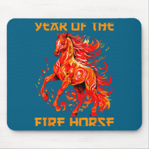Tapis De Souris cheval lunaire année de feu nouvelle année chinois
