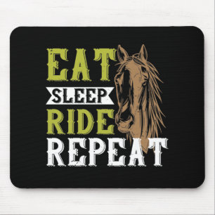 Tapis De Souris Cheval - Manger Dormir Monter Répéter