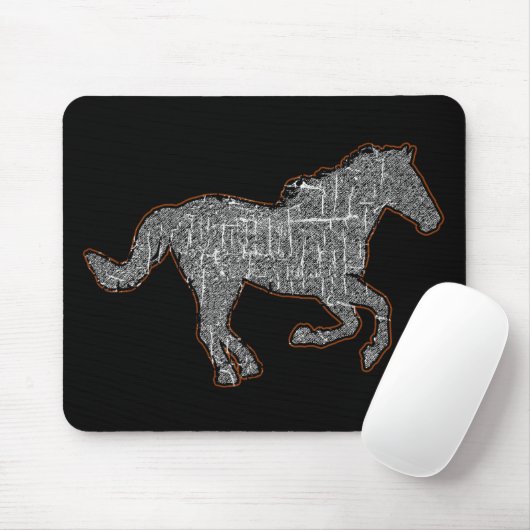 Tapis De Souris cheval noir (Avec souris)