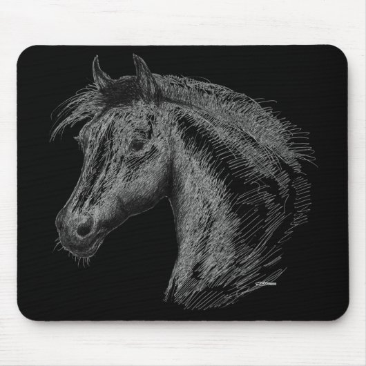 Tapis De Souris Cheval : Noir (Devant)