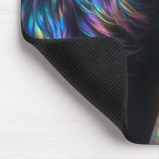 Tapis De Souris Cheval noir avec Mane Iridescente (Coin)