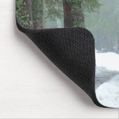 Tapis De Souris Cheval Palomino en hiver Neige avec pins (Coin)