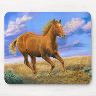 Tapis De Souris Cheval Quarter Horse « Liberté Sans Frein » en cou
