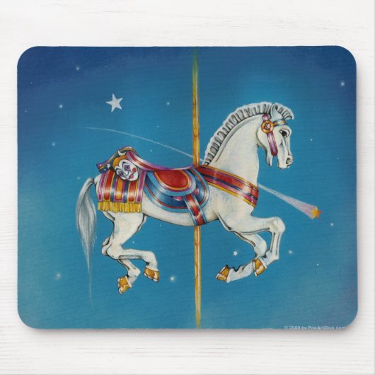 Tapis De Souris Cheval rouge, blanc et bleu de Mousepads - de (Devant)