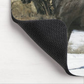 Tapis De Souris Cheval sauvage de mustang dans la neige 2 (Coin)
