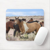 Tapis De Souris Cheval sauvage sourit (Avec souris)