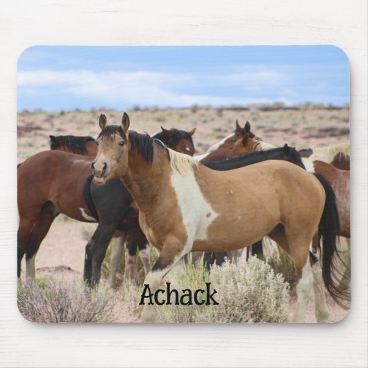 Tapis De Souris Cheval sauvage sourit (Devant)
