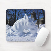 Tapis De Souris Cheval Snow Sculpture, Québec, Canada (Avec souris)