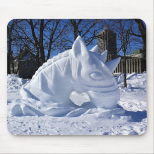 Tapis De Souris Cheval Snow Sculpture, Québec, Canada