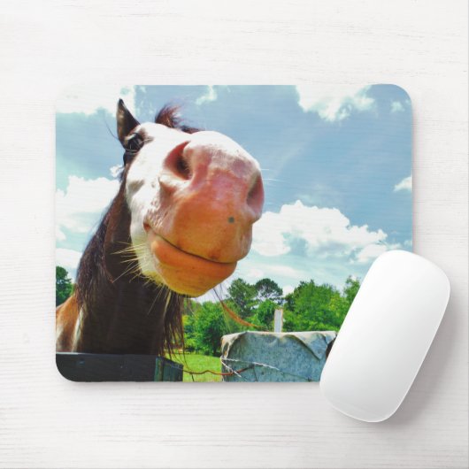 Tapis De Souris Cheval souriant (Avec souris)