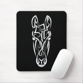 Tapis De Souris Cheval tribal noir et blanc (Avec souris)