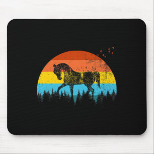 Tapis De Souris Cheval vintage Rétro Dans La Forêt - Horseback Rid