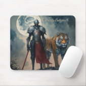 Tapis De Souris Chevalier médiéval et tigre Mousepad (Avec souris)