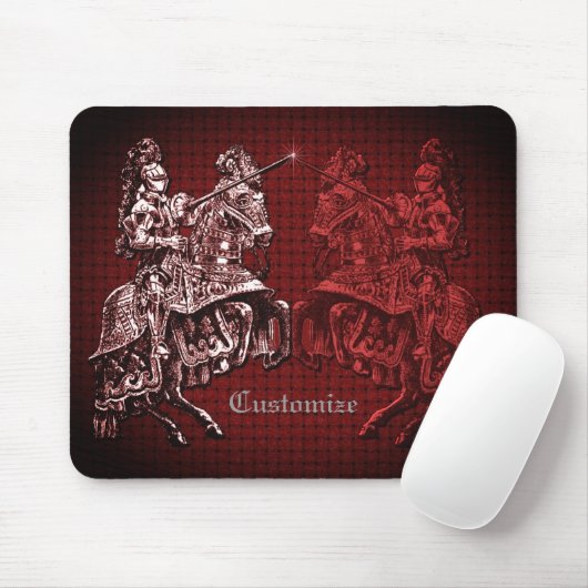 Tapis De Souris Chevalier médiéval rouge (Avec souris)