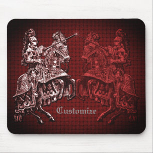 Tapis De Souris Chevalier médiéval rouge