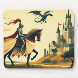 Tapis De Souris Chevalier médiéval/wyvern