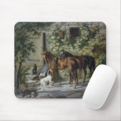 Tapis De Souris Chevaux à la Porche (par Albrecht Adam) (Avec souris)