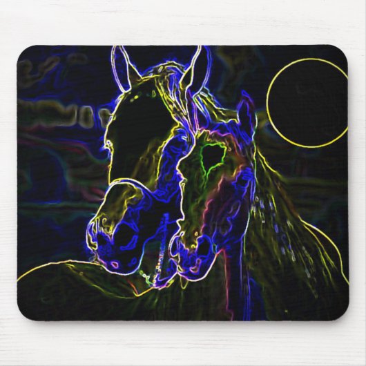 Tapis De Souris Chevaux Blacklight (Devant)