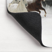 Tapis De Souris Chevaux dans la neige (Coin)