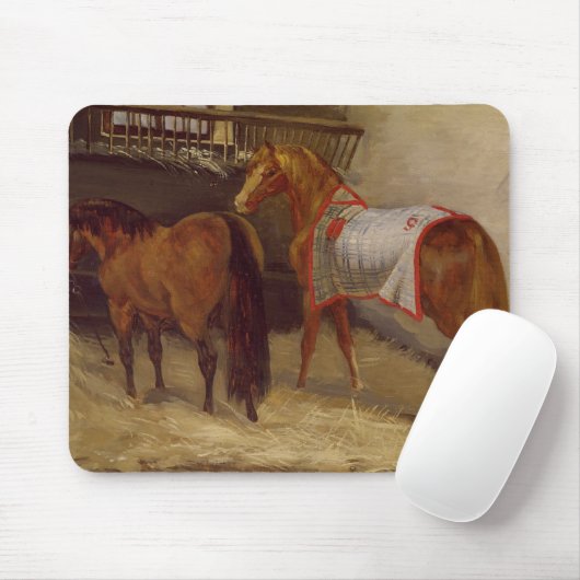 Tapis De Souris Chevaux dans les écuries (Avec souris)