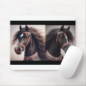 Tapis De Souris Chevaux d'Arabie Noire (Avec souris)