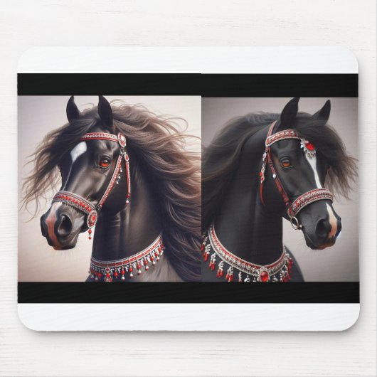 Tapis De Souris Chevaux d'Arabie Noire (Devant)