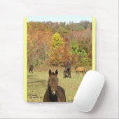 Tapis De Souris Chevaux d'automne Mousepad (Avec souris)