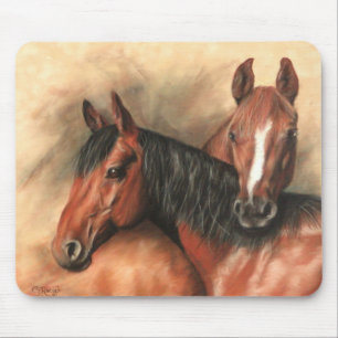 Tapis De Souris Chevaux de baie et de châtaignier