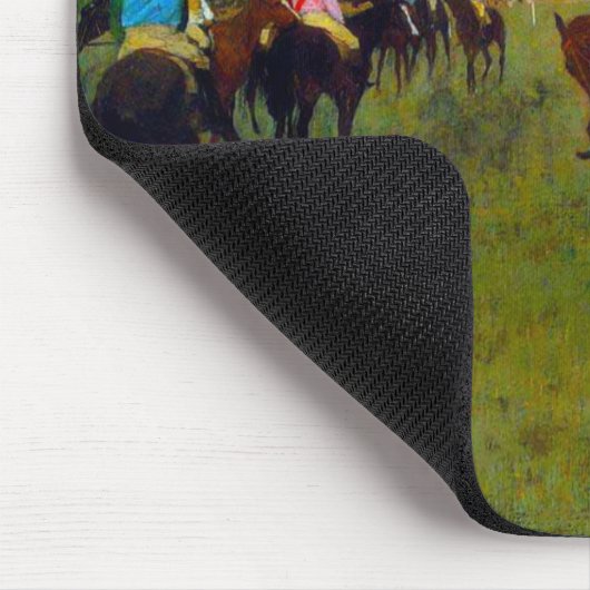 Tapis De Souris Chevaux de course Edgar Degas à Longchamp (Coin)