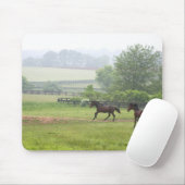 Tapis De Souris Chevaux de matin courant Mousepad (Avec souris)
