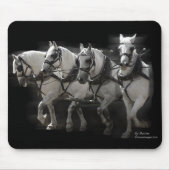 Tapis De Souris Chevaux de trait gris de Percheron - quatre côte à (Devant)