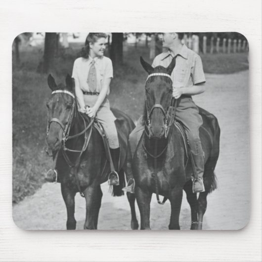 Tapis De Souris Chevaux d'équitation de couples (Devant)