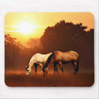 Tapis De Souris Chevaux du lever du soleil