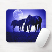 Tapis De Souris Chevaux en Nuit Bleue (Avec souris)