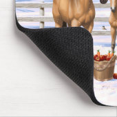 Tapis De Souris Chevaux En Peau De Bouche En Neige (Coin)