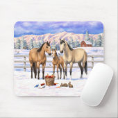 Tapis De Souris Chevaux En Peau De Bouche En Neige (Avec souris)