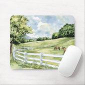 Tapis De Souris Chevaux Ranch Green Pastures (Avec souris)