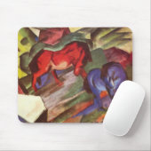 Tapis De Souris Chevaux rouges et bleus Mousepad (Avec souris)