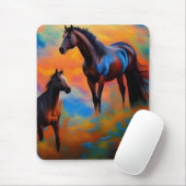 Tapis De Souris Chevaux sauvages (Avec souris)