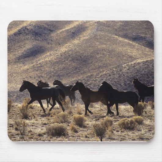 Tapis De Souris Chevaux sauvages de mustang dans le désert 1 (Devant)
