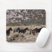 Tapis De Souris Chevaux sauvages de mustang dans le désert 2 (Avec souris)