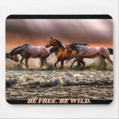 Tapis De Souris Chevaux sauvages - être libre, être sauvage (Devant)