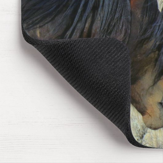 Tapis De Souris Chevaux sauvages Touchant le nez Mousepad (Coin)