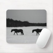 Tapis De Souris Chevaux sur la neige mpcn (Avec souris)