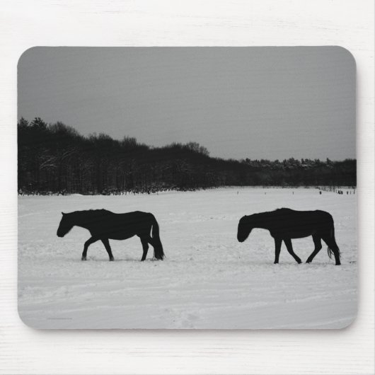 Tapis De Souris Chevaux sur la neige mpcn (Devant)