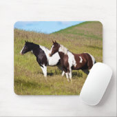 Tapis De Souris Chevaux sur le flanc de colline (Avec souris)